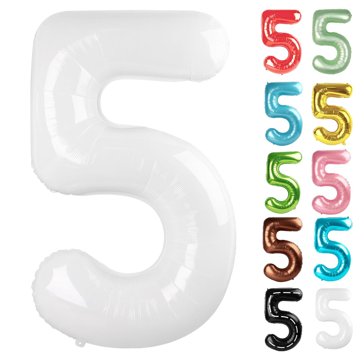 IWERP white number 5 balloon 40-inch makes a bold photo backdrop.