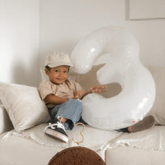 IWERP White Number 9 balloon close-up shows elegant finish