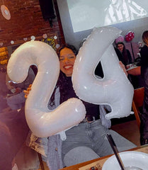 IWERP White Number 3 Balloon floats with helium for a striking centerpiece