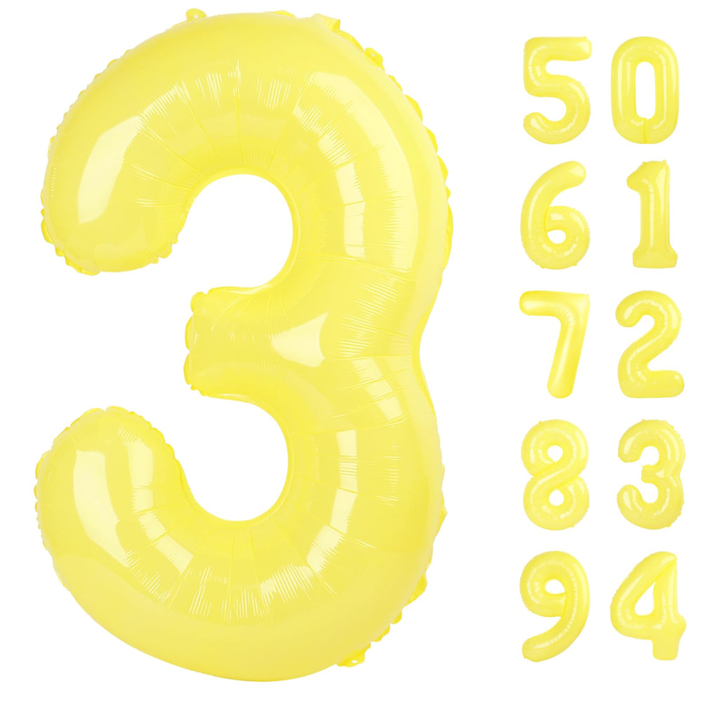 IWERP Yellow 3 Balloon 40 inch centerpiece for memorable birthday photos.