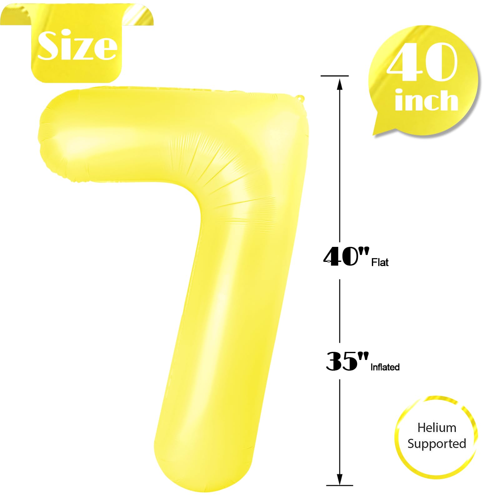 IWERP Yellow 7 balloon ideal photo prop for family celebrations