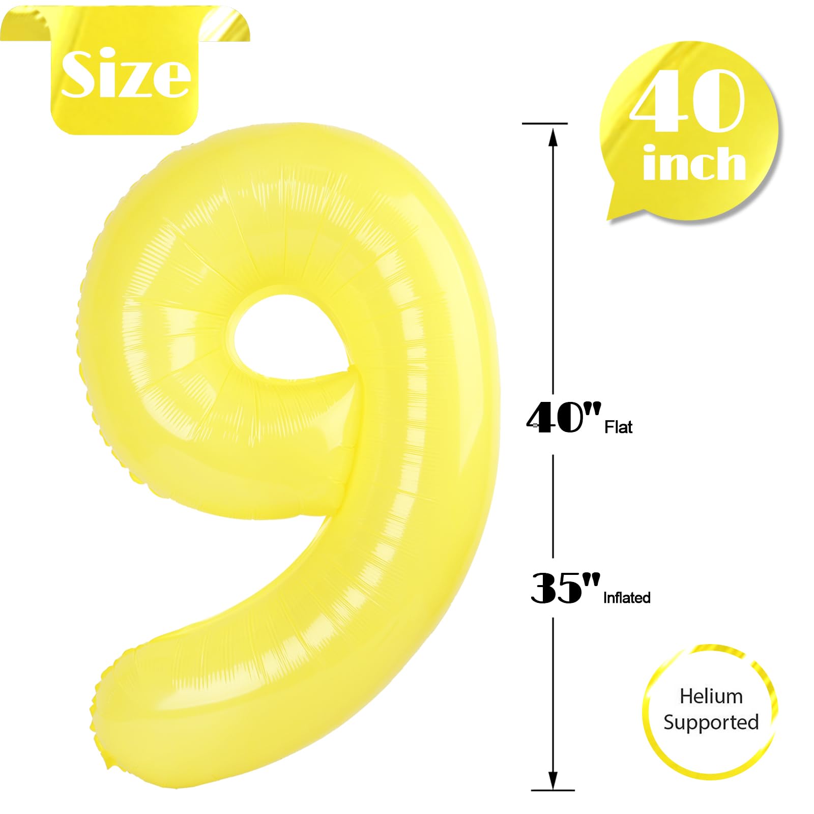 IWERP yellow 9th birthday balloons create festive accents.