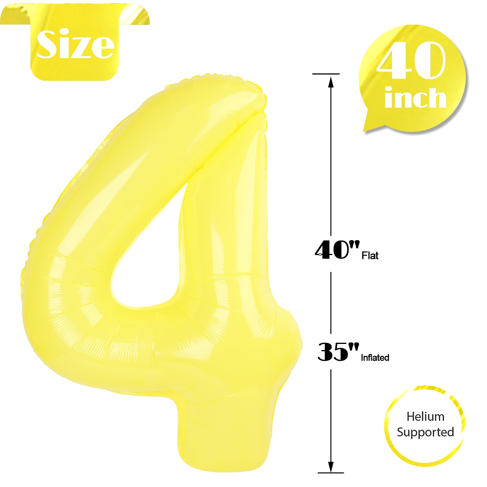 IWERP Yellow balloon top view shows bold 40-inch number.