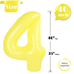 IWERP Yellow balloon top view shows bold 40-inch number.