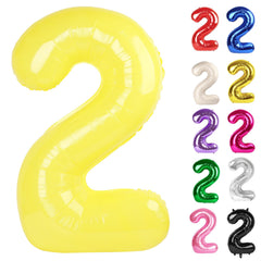 IWERP yellow number 2 balloon, 40-inch front view for festive photo moments