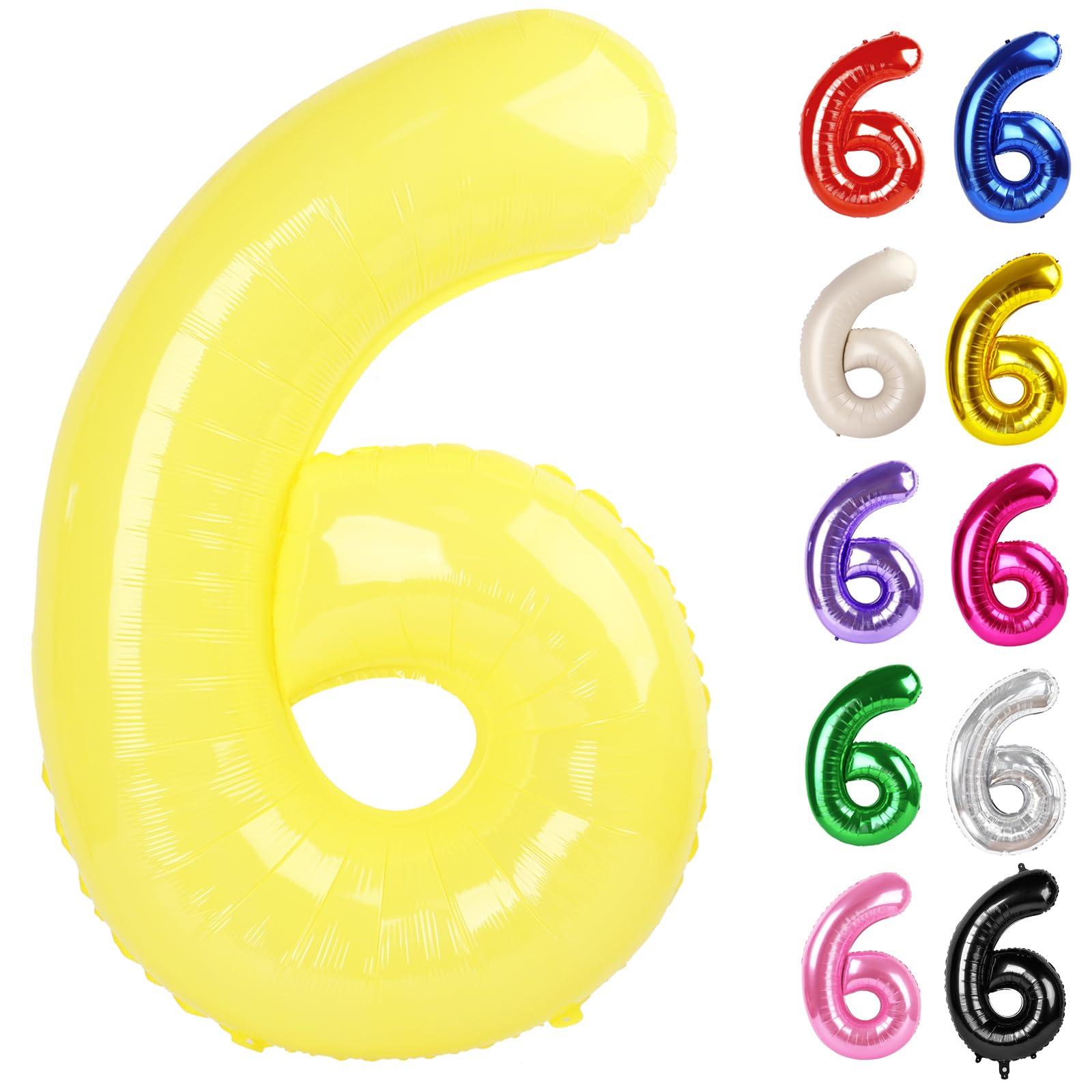 IWERP Yellow Number 6 Balloon 40 Inch creates a striking photo backdrop.