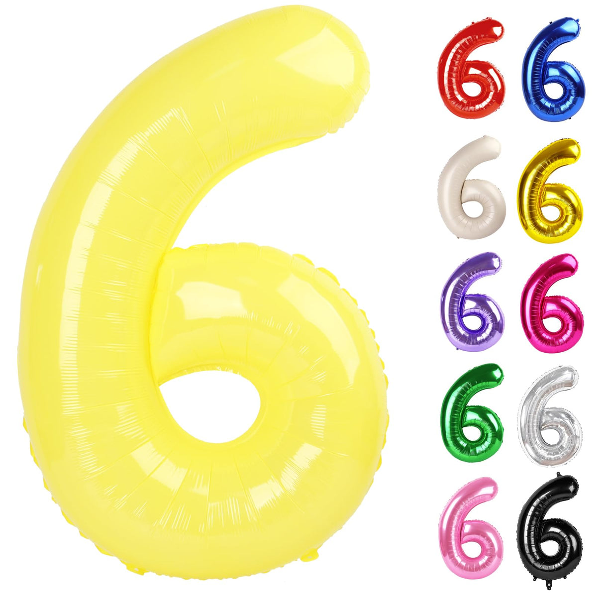 IWERP Yellow Number 6 Balloon 40 Inch creates a striking photo backdrop.
