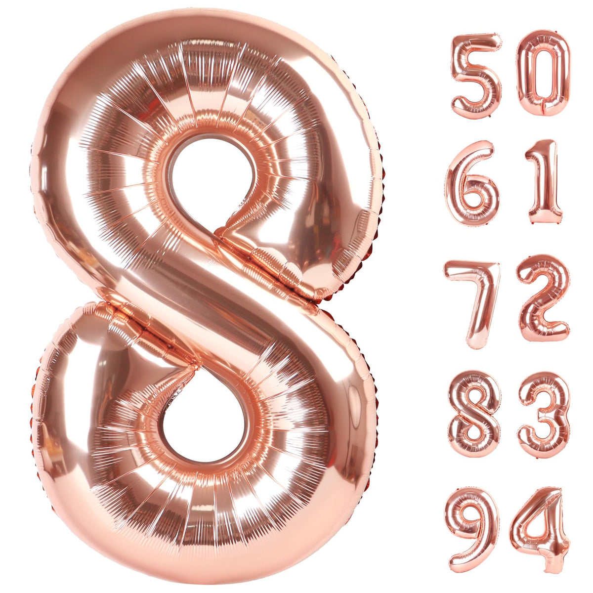 IWERP rose gold 8 balloon 40 inch creates a striking photo backdrop for celebrations