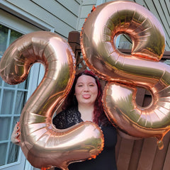 IWERP rose gold photo prop for a memorable 8th birthday celebration