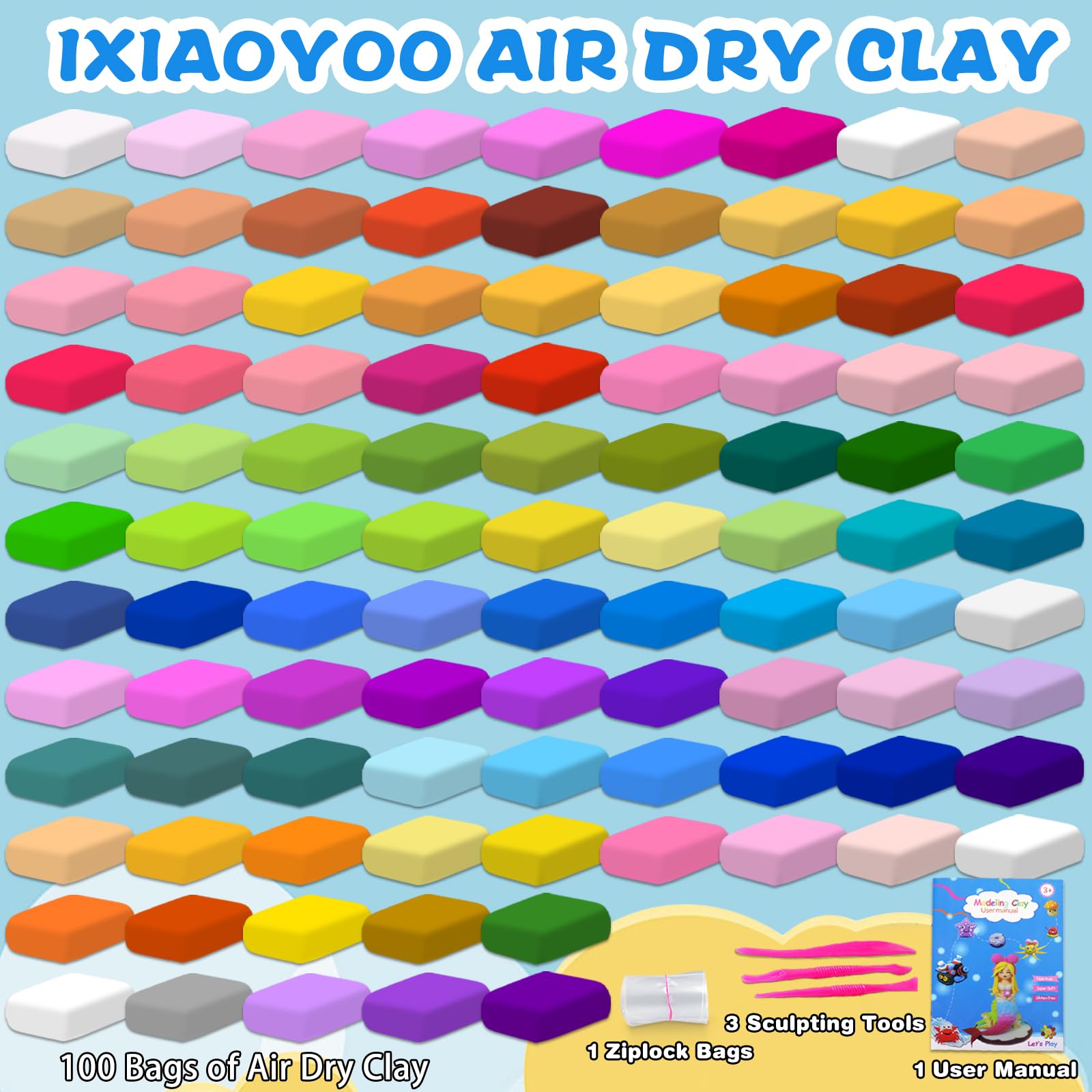 Ixiaoyoo soft ultra-light clay is easy to handle for little hands