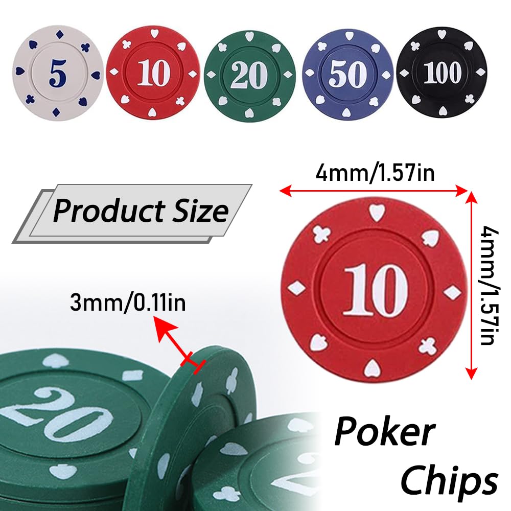 IXIGER chips with color denominations ideal for quick stake identification.