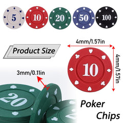 IXIGER chips with color denominations ideal for quick stake identification.
