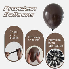 IXVAN dark brown 10-inch balloons bundle for balanced decor.