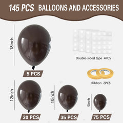 IXVAN dark brown 12-inch balloons for versatile garland designs.