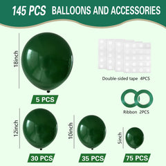 IXVAN 12-inch dark green balloons create lush garland party backdrops.
