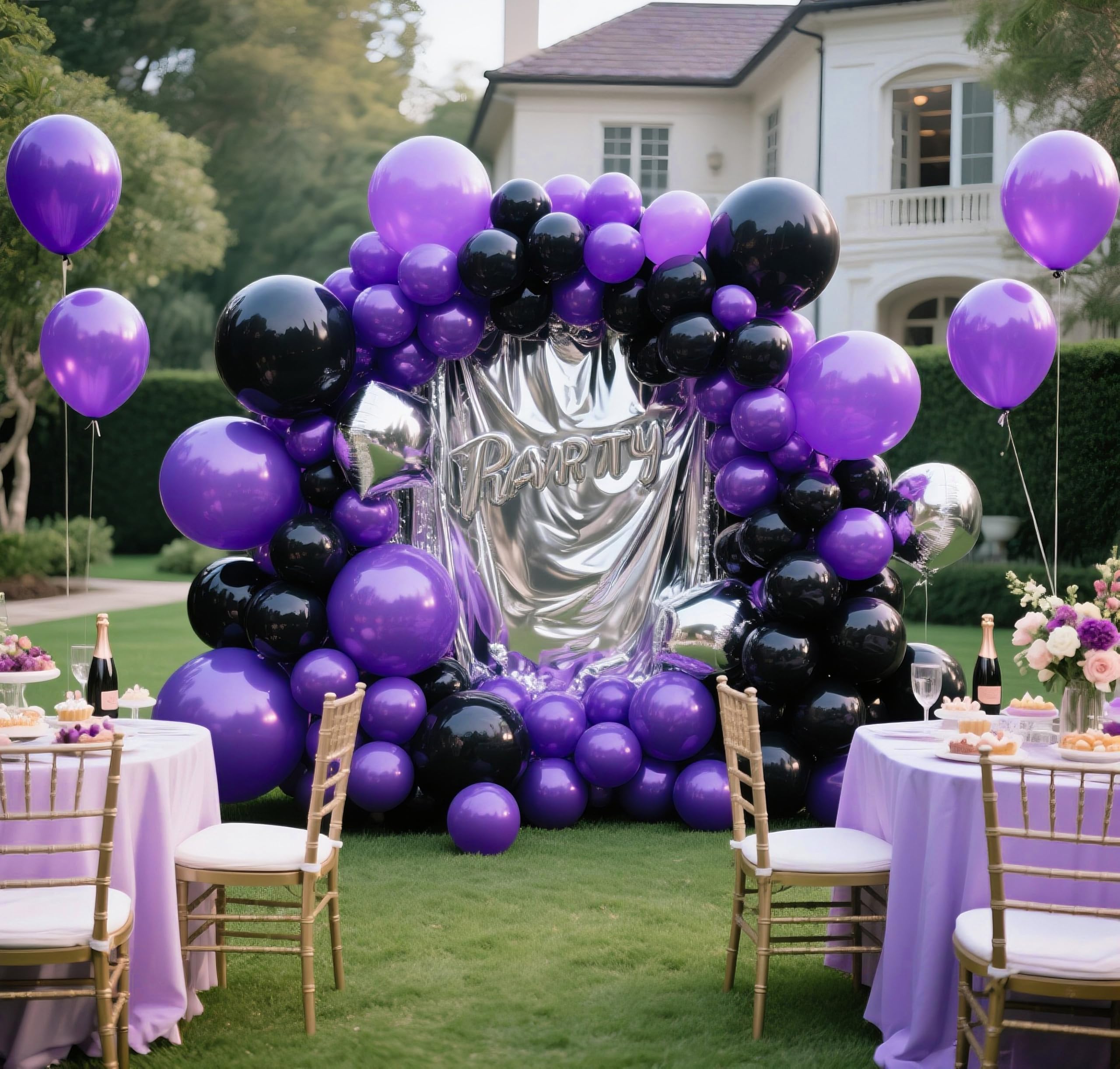 IXVAN dark purple balloons 18in create dramatic statement arches