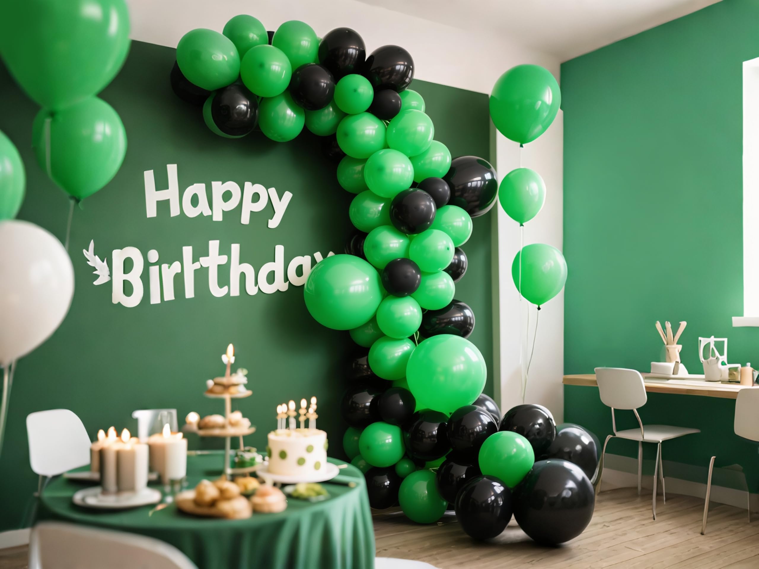 IXVAN green balloons in a coordinated event backdrop for photos