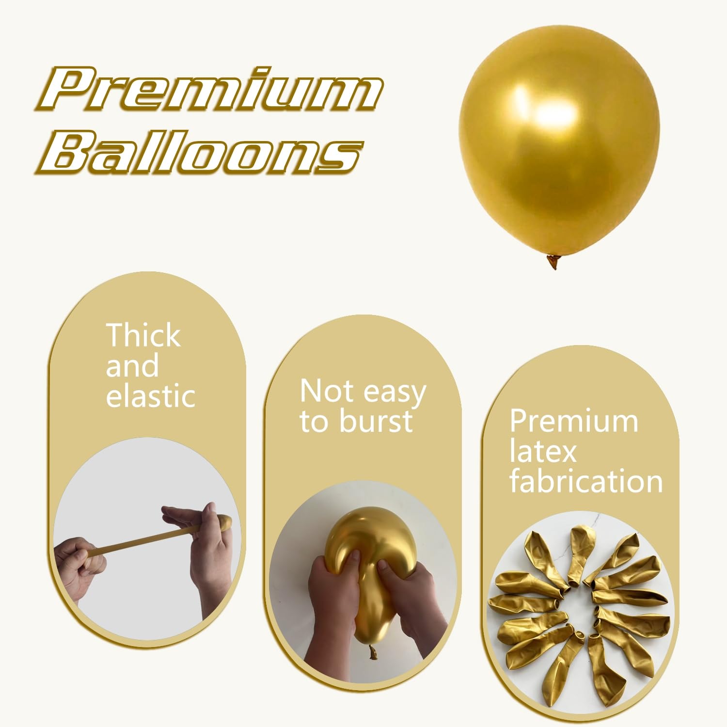 IXVAN metallic gold balloons 10 inch set adds subtle shimmer to tables and ceilings