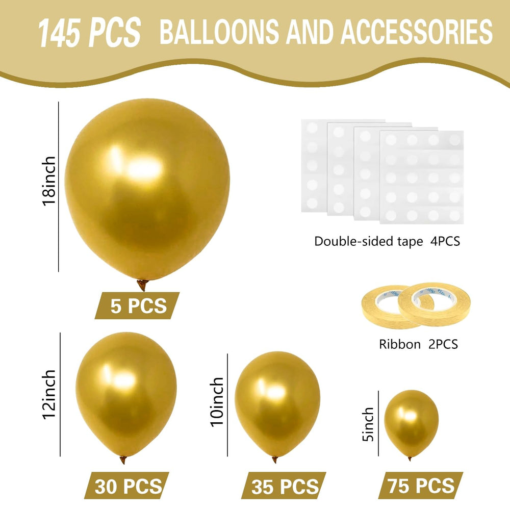 IXVAN metallic gold balloons 12 inch pack great for garlands and photo backdrops