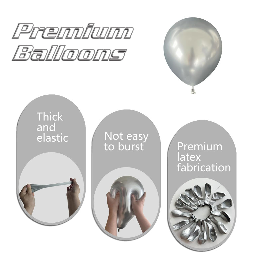 IXVAN metallic silver balloons 10 inch versatile small balloons for arches