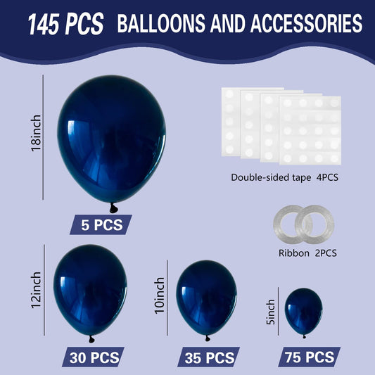 IXVAN navy blue 12-inch balloons for bold garland designs.