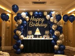 IXVAN navy blue 5-inch mini balloons for finishing touches.