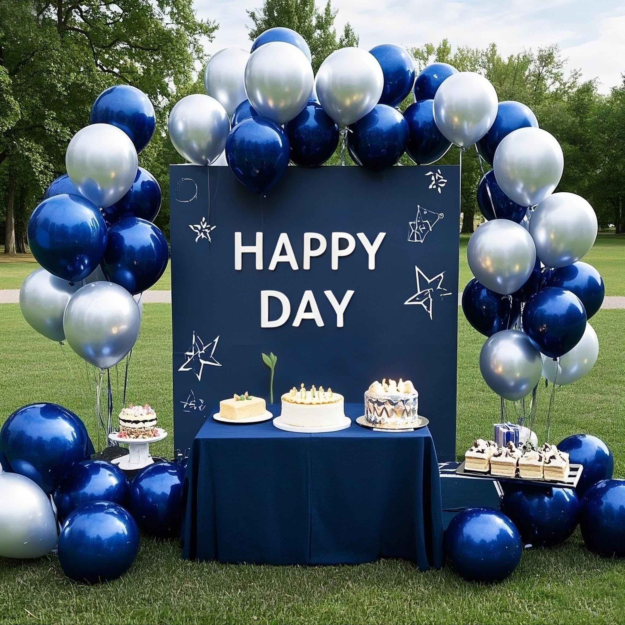 IXVAN navy blue latex balloons close-up showing durable latex.