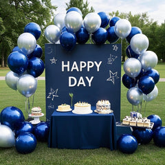 IXVAN navy blue latex balloons close-up showing durable latex.