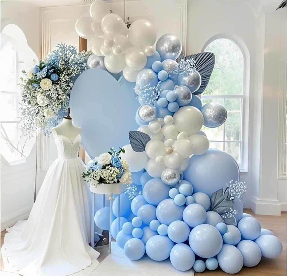 IXVAN pastel blue latex close-up showing durable party balloons.