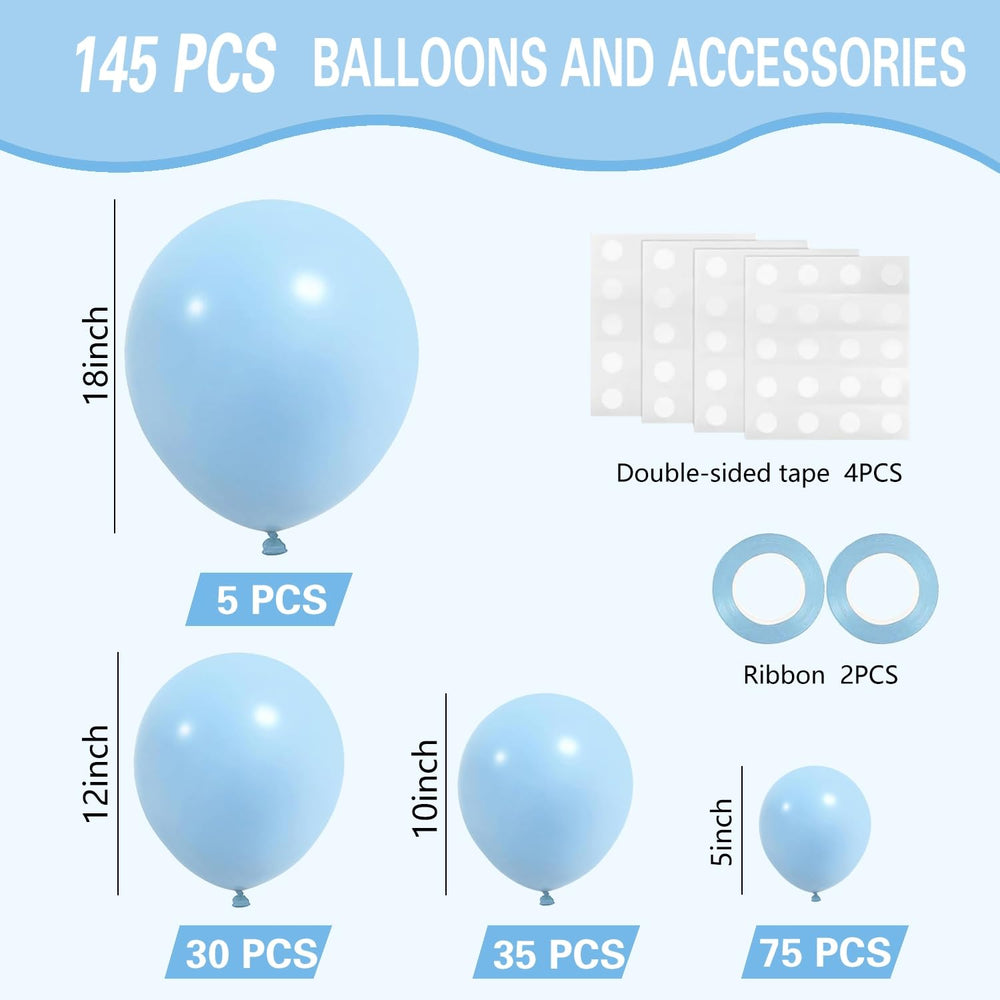 IXVAN pastel blue 12-inch balloons for layered arch decor.