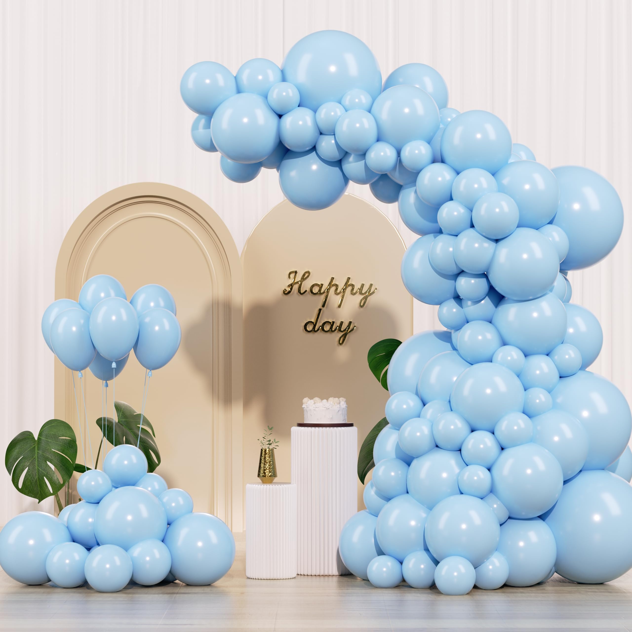 IXVAN pastel blue 18-inch balloons for bold garland backdrops.