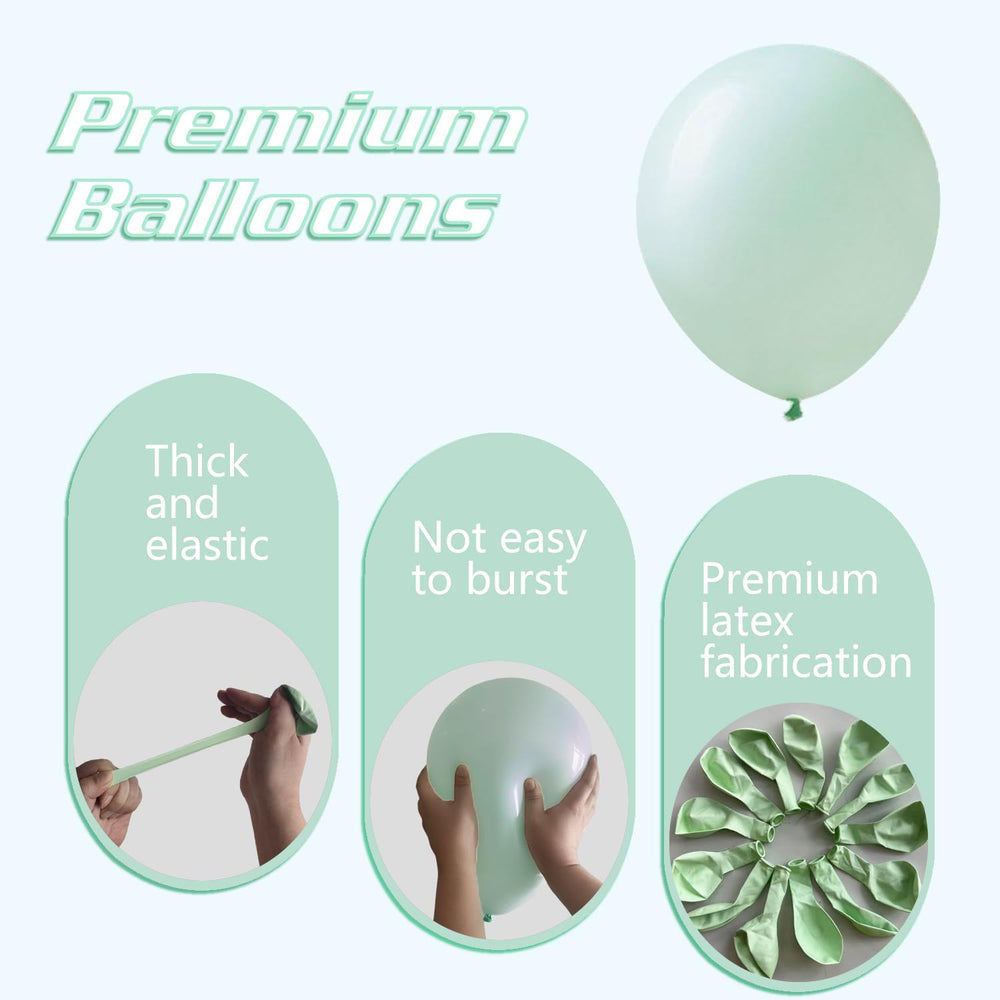 IXVAN pastel green 10-inch balloons pack for versatile decorations