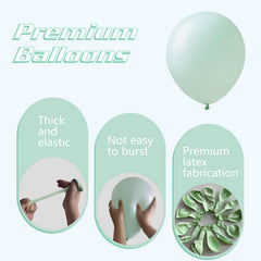 IXVAN pastel green 10-inch balloons pack for versatile decorations