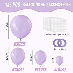 IXVAN pastel purple 12-inch balloon for arch setup.