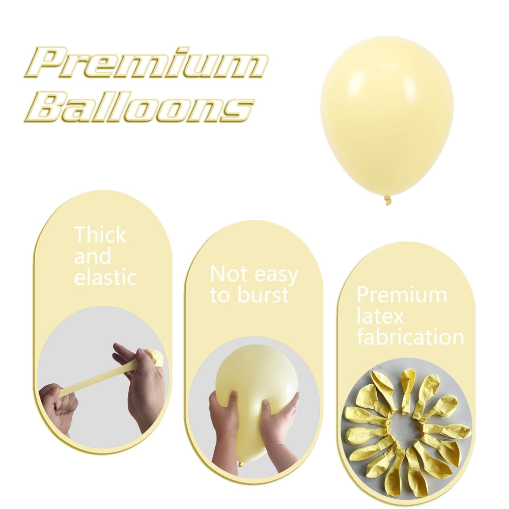 IXVAN pastel yellow 10 inch balloons versatile for garlands and walls