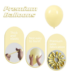 IXVAN pastel yellow 10 inch balloons versatile for garlands and walls