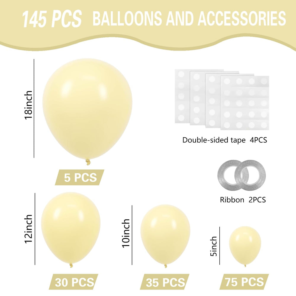 IXVAN pastel yellow 12 inch balloons ideal for elegant arches and centerpieces