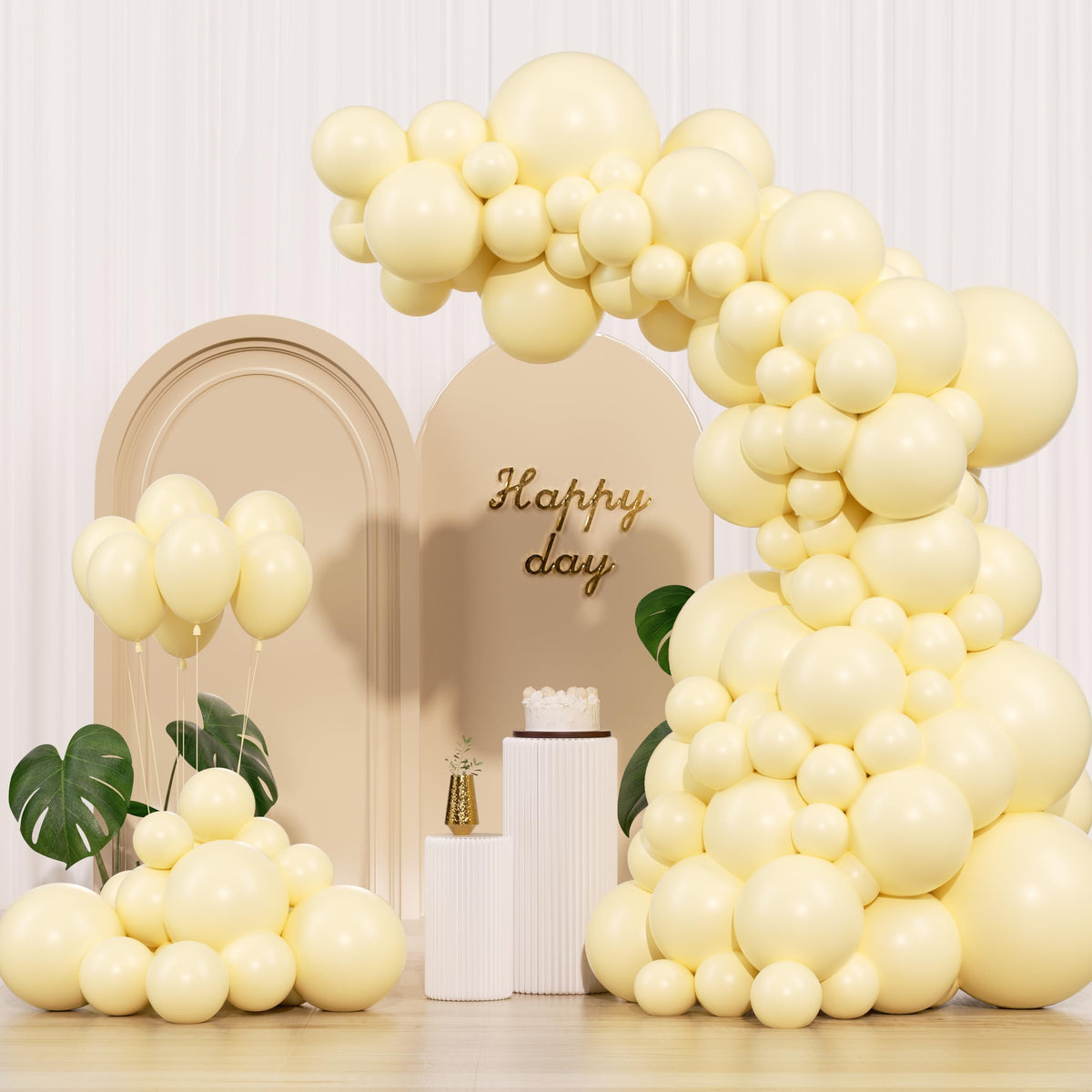 IXVAN pastel yellow 18 inch balloons for bold garland setup and festive backdrop
