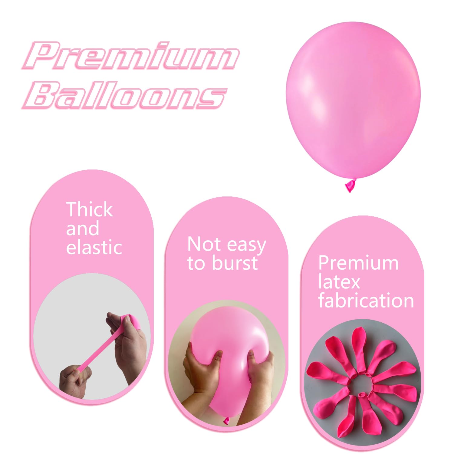 IXVAN pink latex balloon close up showing durable material