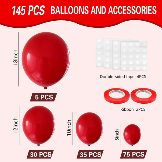IXVAN red balloons 12-inch bulk set for versatile party decor and garlands