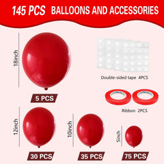 IXVAN red balloons 12-inch bulk set for versatile party decor and garlands