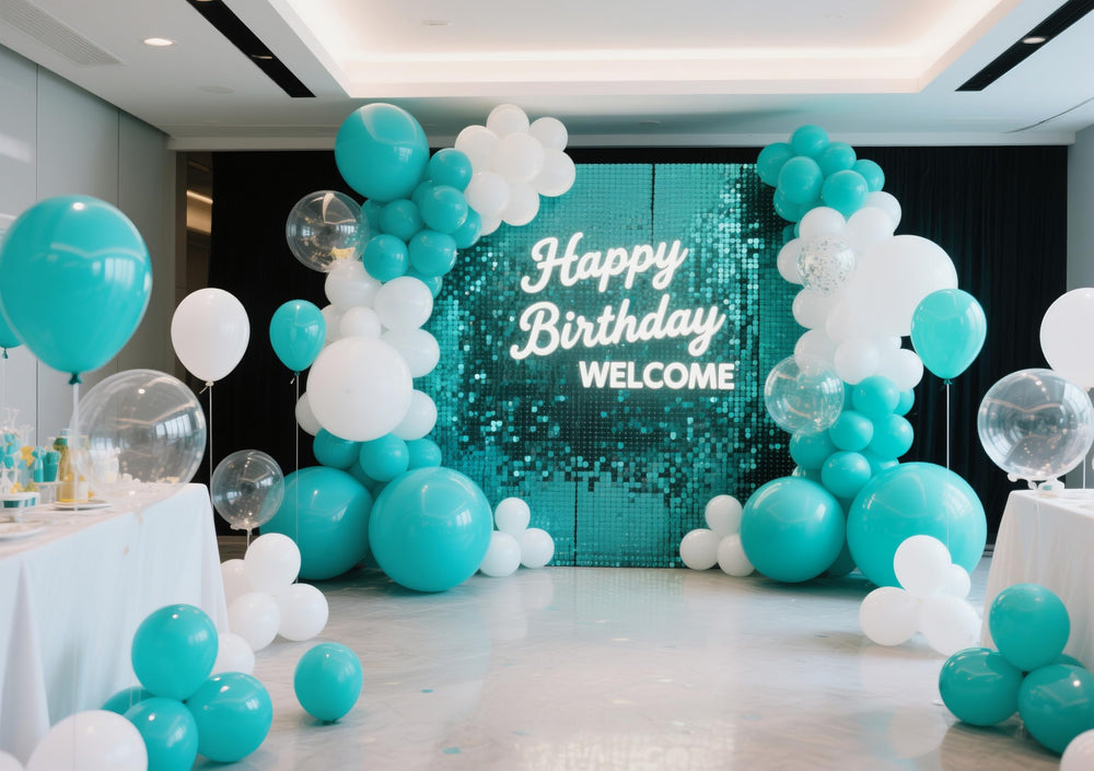 IXVAN turquoise blue 5in balloons for accents and table decor