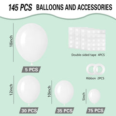 IXVAN white 12-inch balloons ideal for elegant garland layouts.