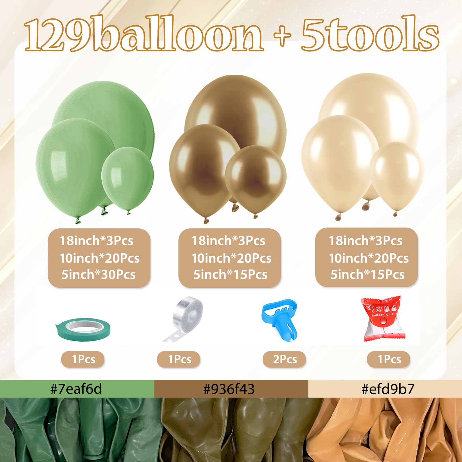 Iyovgoo Sage Green Tan kit creates a natural, warm centerpiece theme.