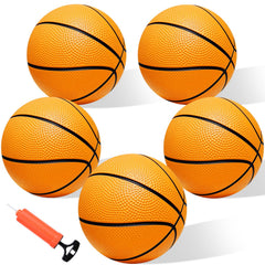 Iyoyo mini basketball set with five 6-inch balls and a pump for easy inflation
