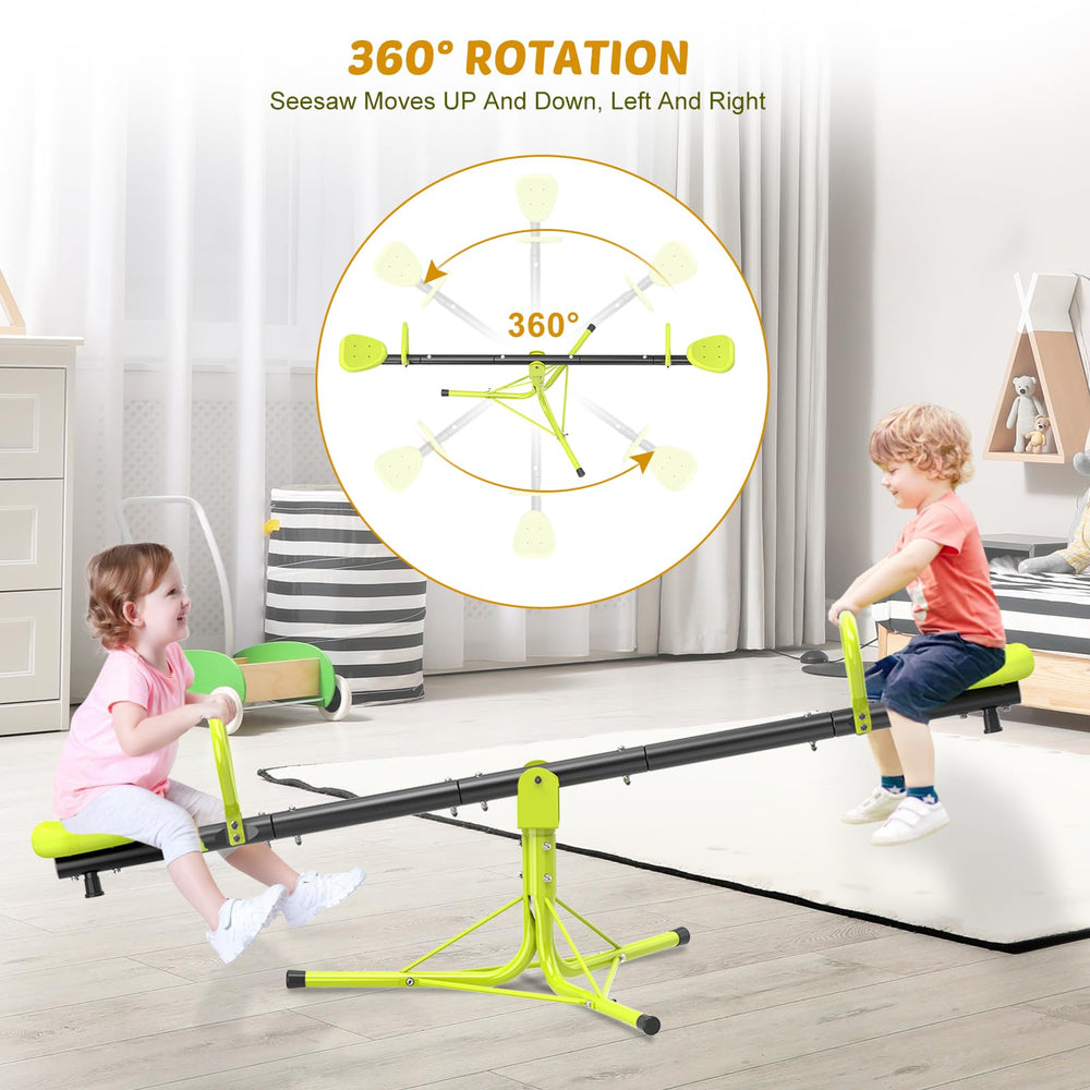 Iyoyo Teeter Totter backyard setup demonstrates ready-to-use outdoor fun.