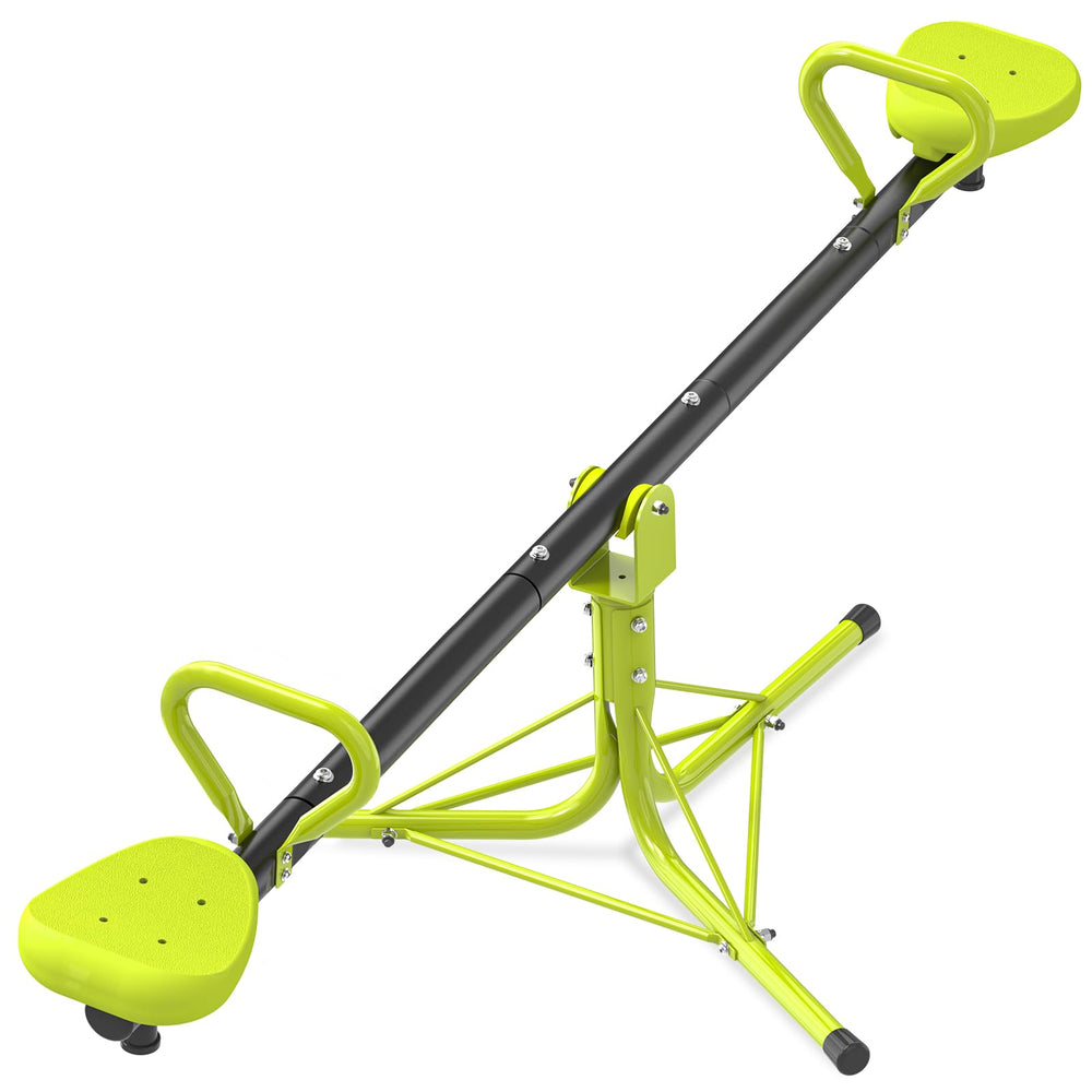 Iyoyo Teeter Totter frame close-up shows sturdy steel for lasting outdoor play.