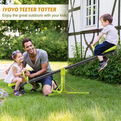 Iyoyo Teeter Totter seat and safety handle ensure secure, comfortable riding.