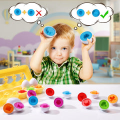 J-hong eggs laid out for sorting encourage fine motor skills during play.