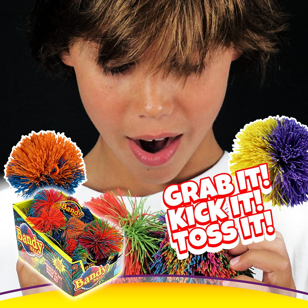 JA-RU Bandy Ball colorful rubber strings invite tactile, engaging play.